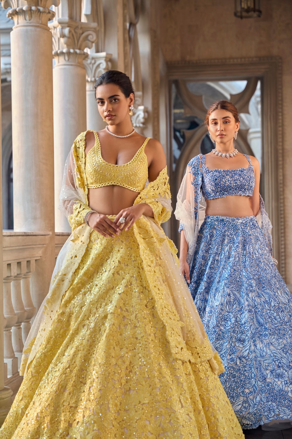 Seema Gujral - Blue Cut Work Lehenga Set