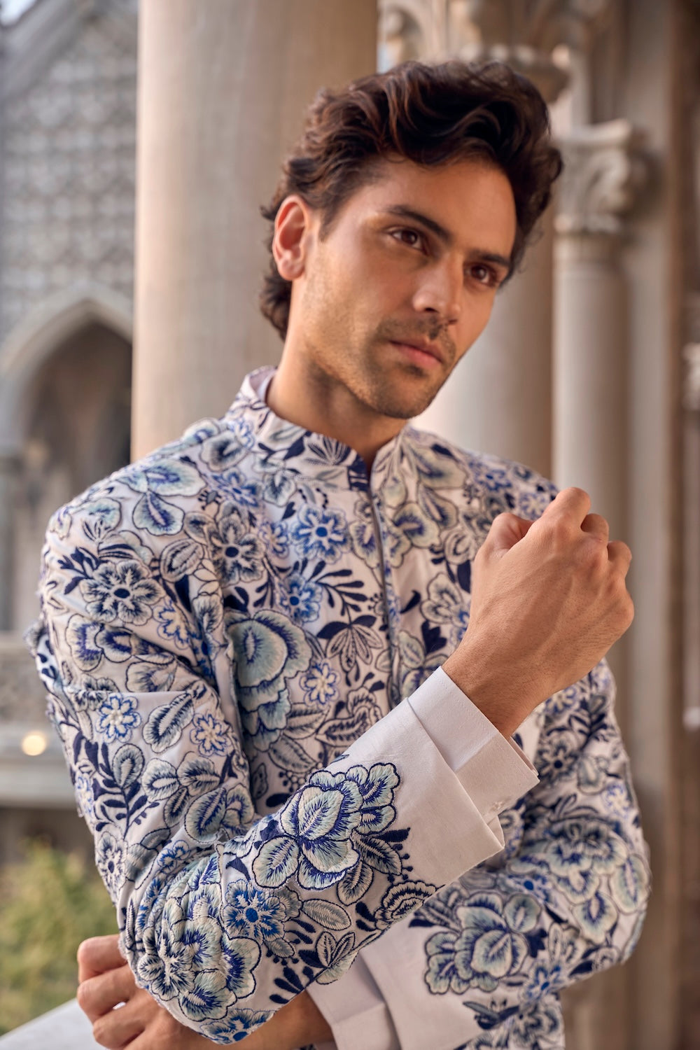 Seema Gujral - Indigo Cut Work Sherwani Set