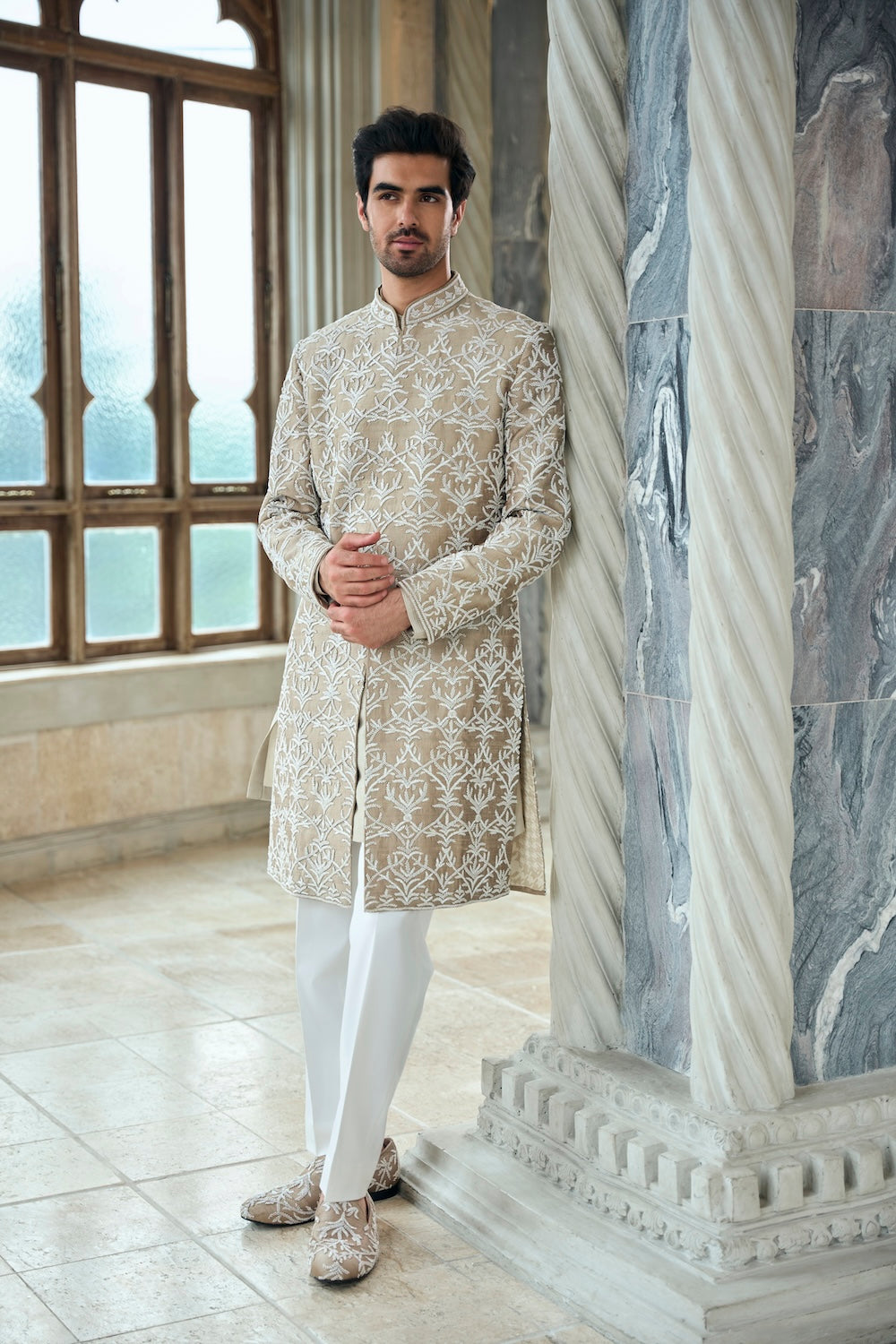 Seema Gujral - Coffee Sherwani Set