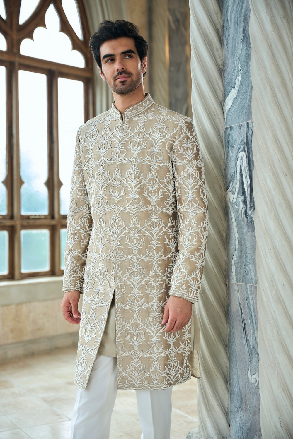 Seema Gujral - Coffee Sherwani Set