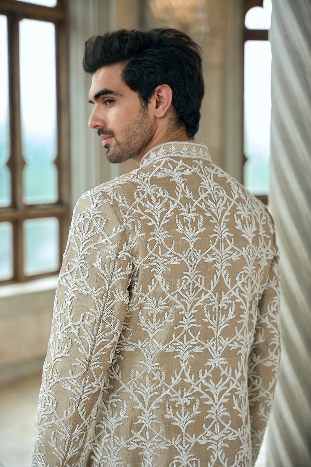Seema Gujral - Coffee Sherwani Set