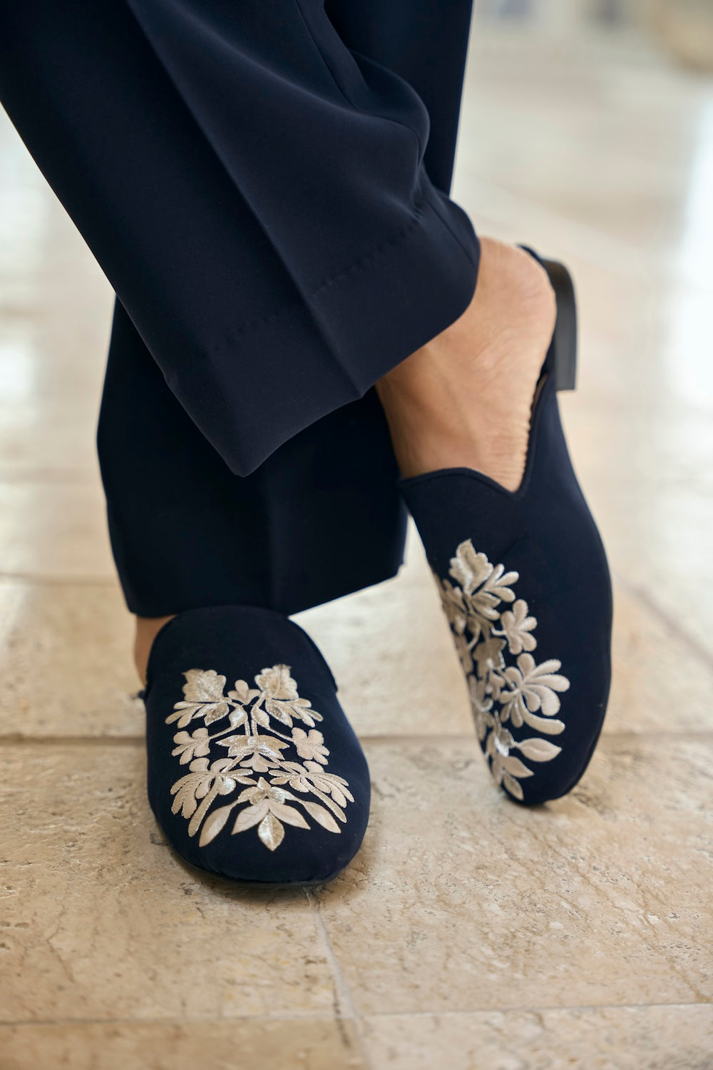 Seema Gujral - Navy &amp; Silver Sherwani Set