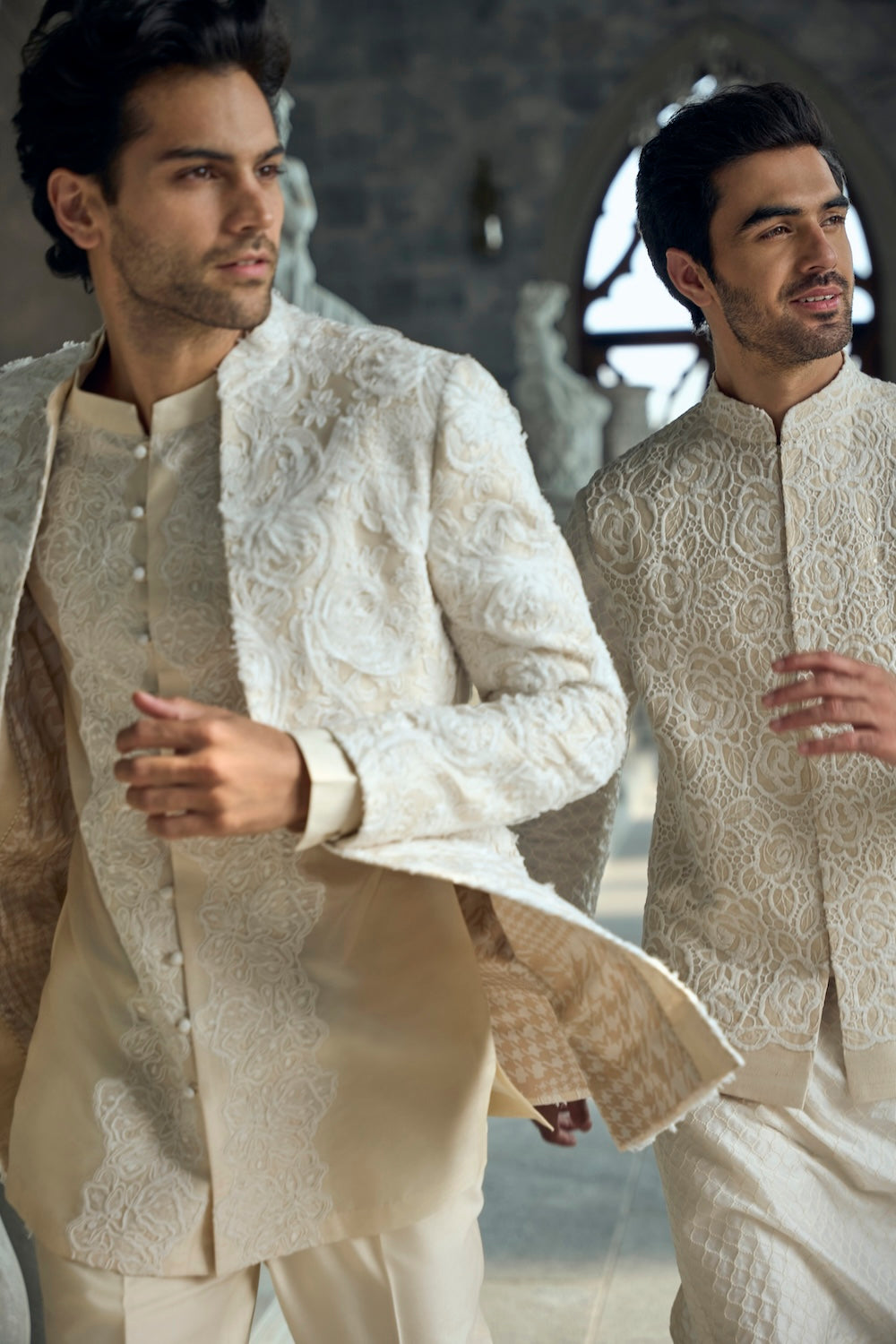 Seema Gujral - Beige Bundi Set