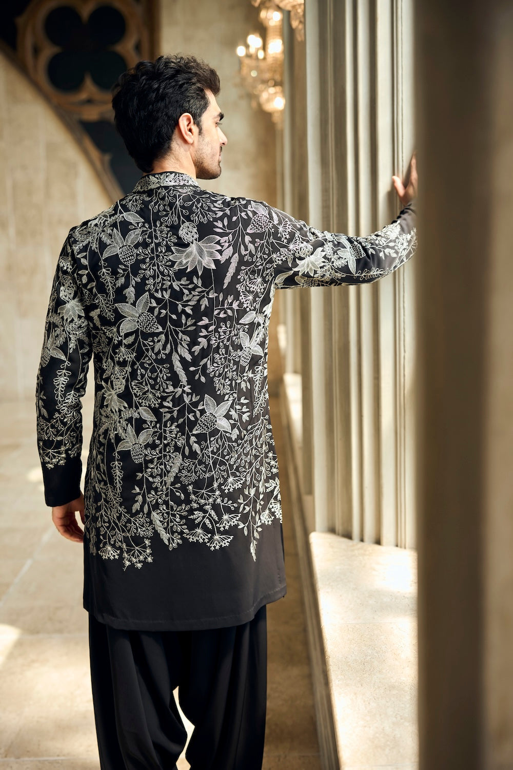 Seema Gujral - Black &amp; Silver Kurta Set