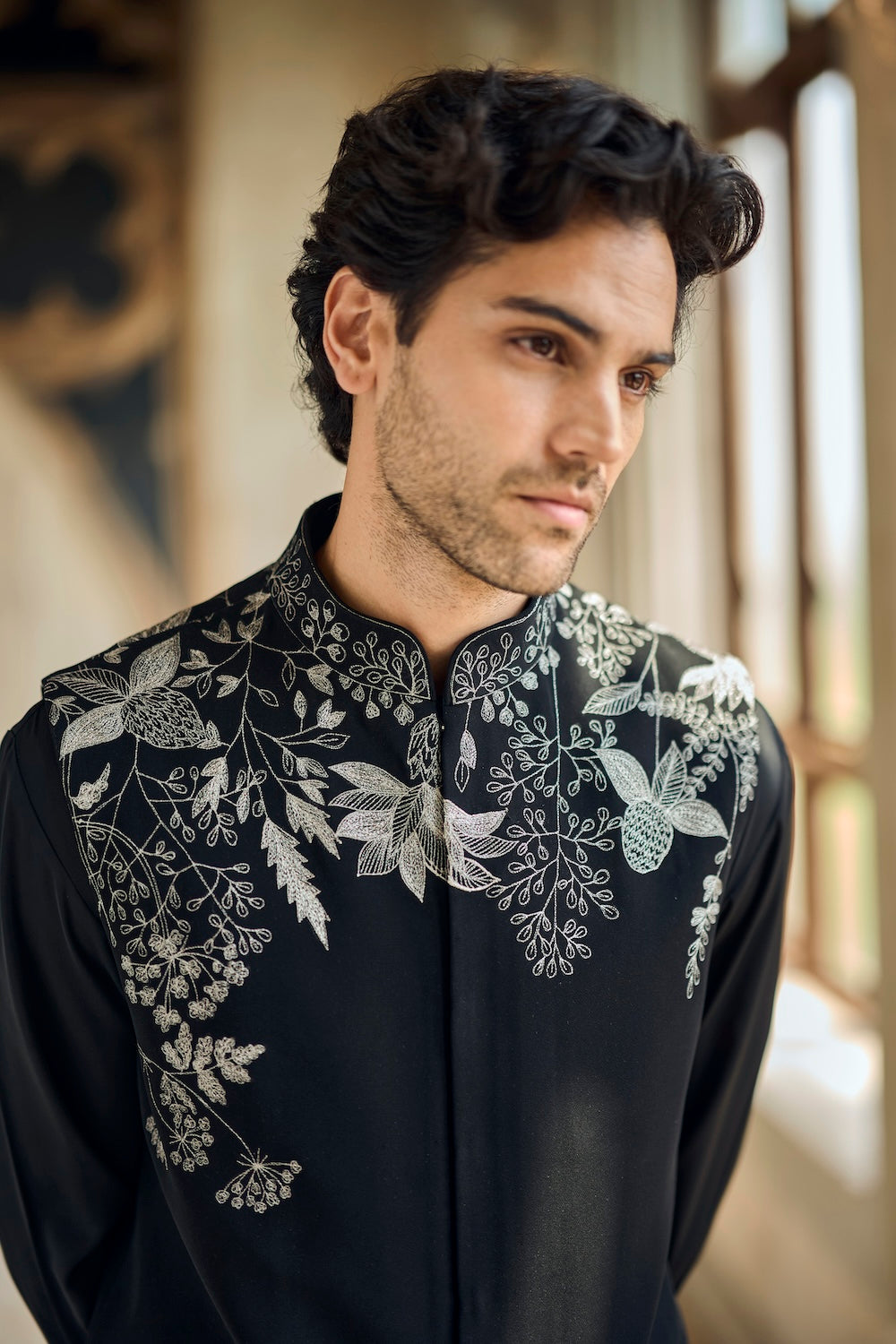 Seema Gujral - Black &amp; Silver Bundi Set