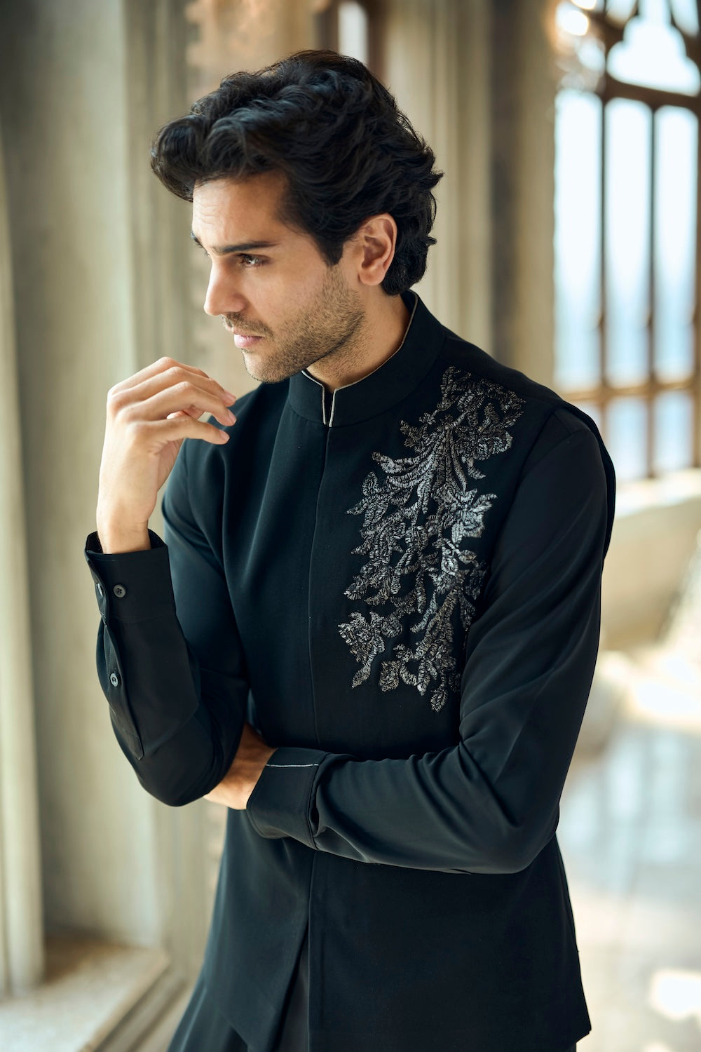 Seema Gujral - Black Bundi Set