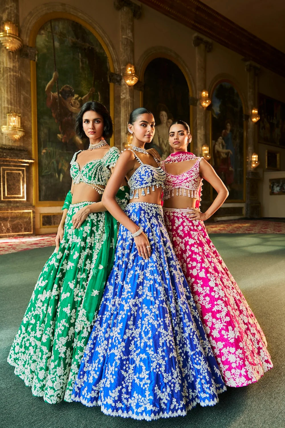 Seema Gujral - Green Thread Work Lehenga Set