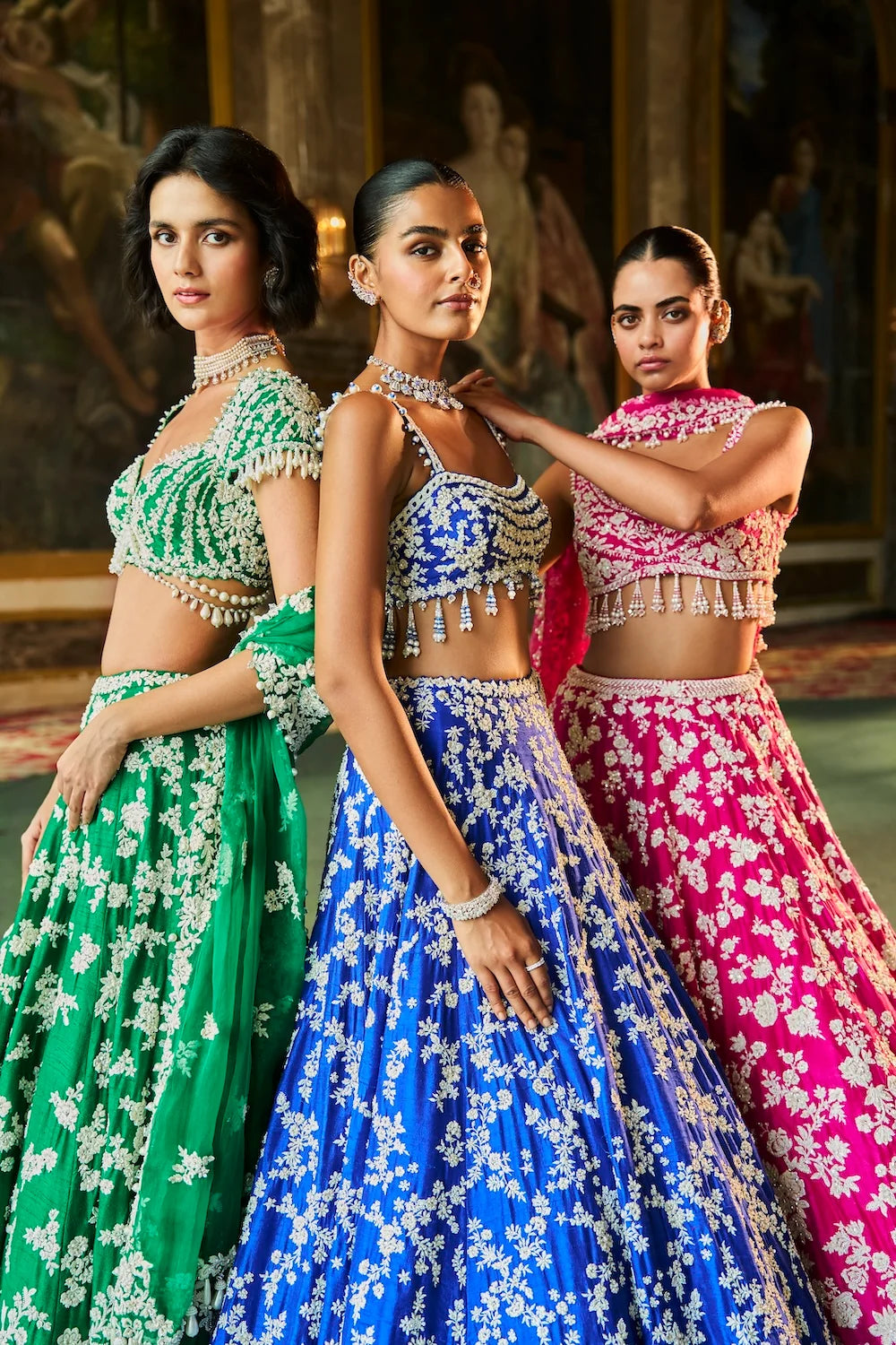 Seema Gujral - Green Thread Work Lehenga Set