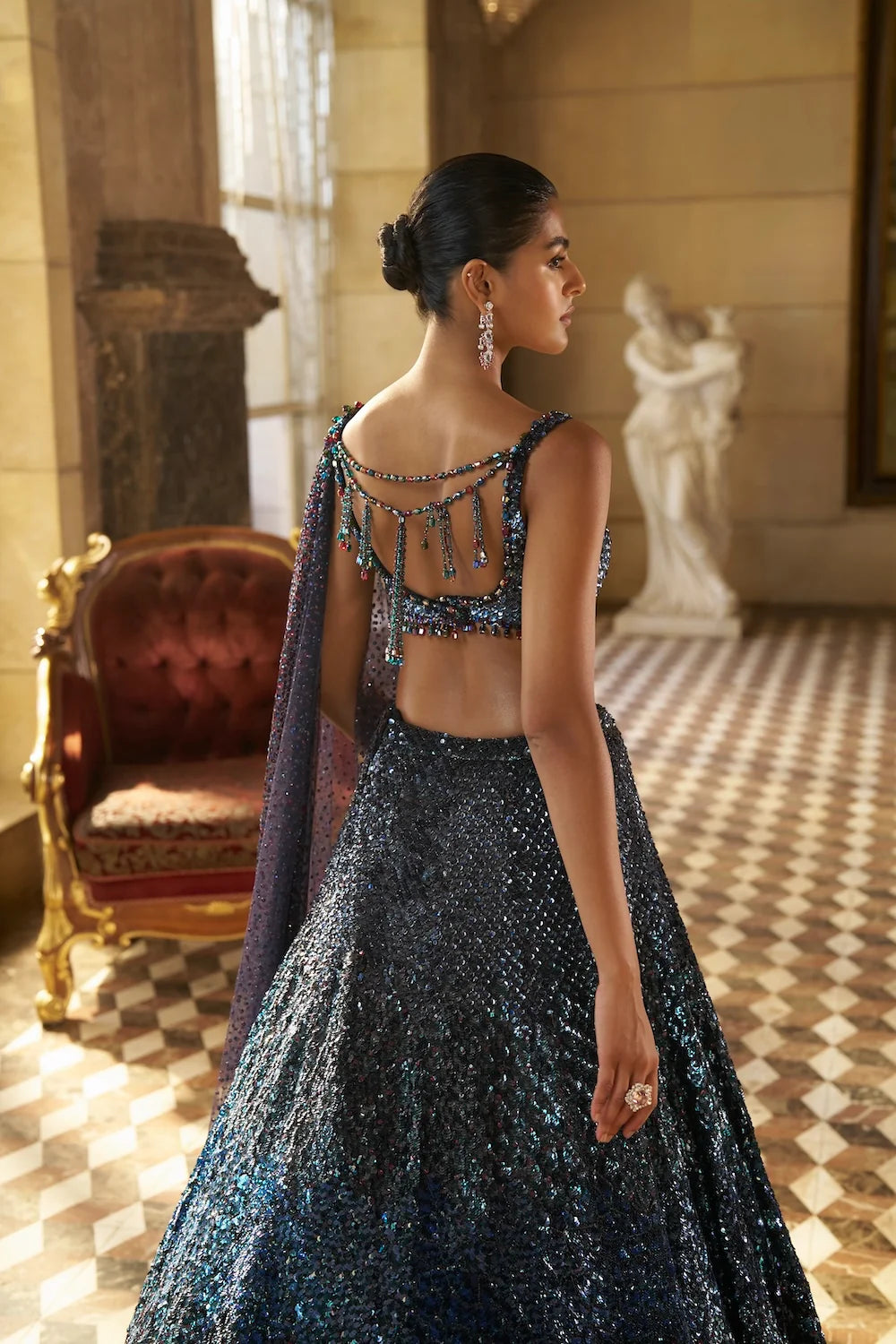 Seema Gujral - Multi - Coloured Sequin Lehenga Set