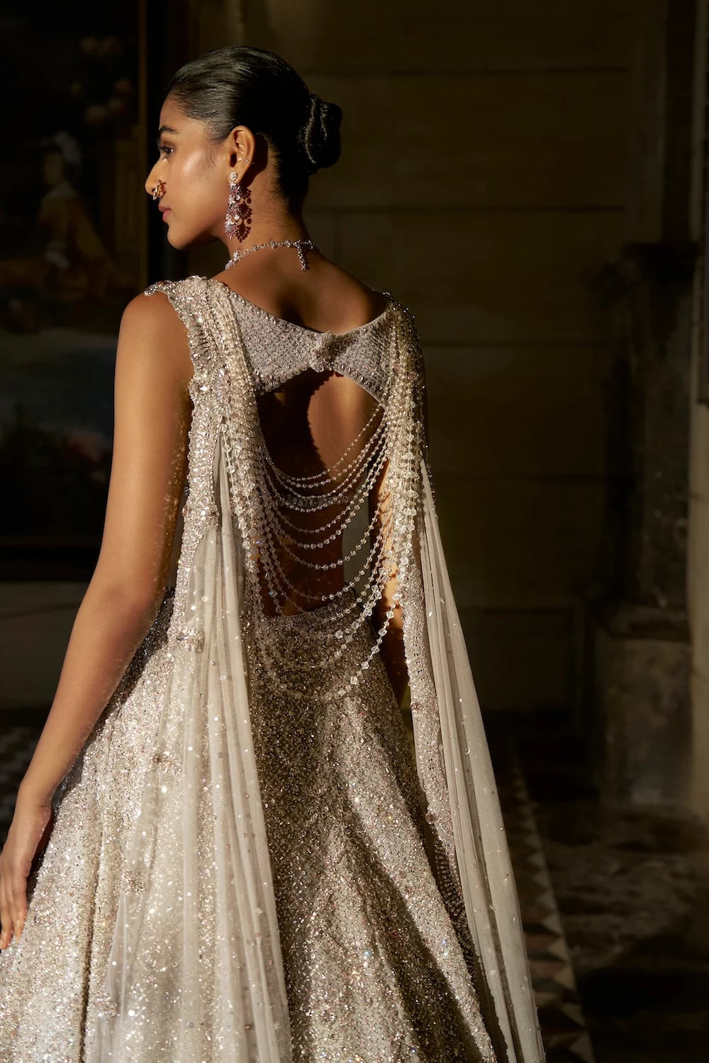 Seema Gujral - Pink Crystal Lehenga Set