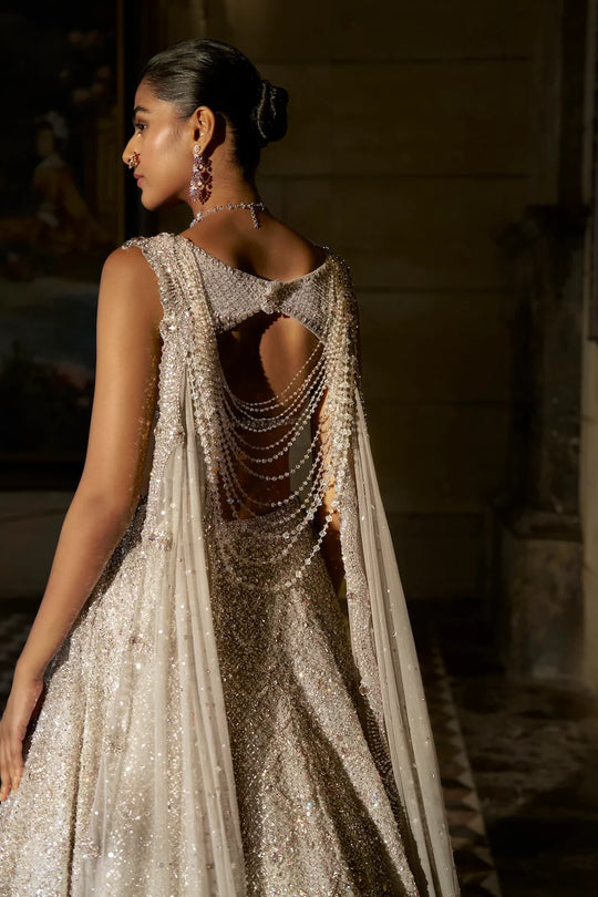 Seema Gujral - Pink Crystal Lehenga Set