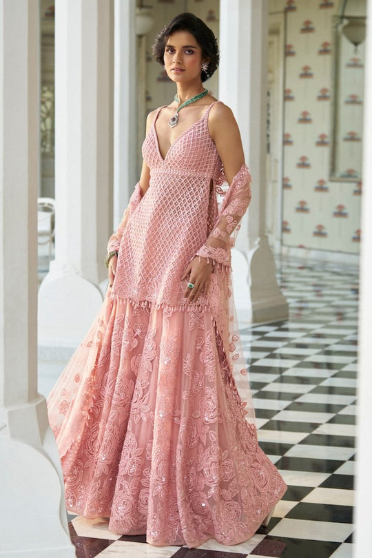 Seema Gujral - Pink Dori Sharara Set