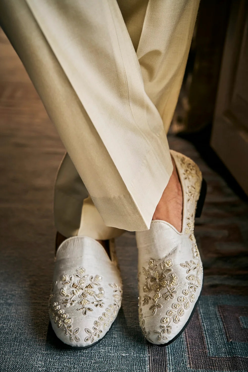 Seema Gujral - Ivory Gold Sherwani Set