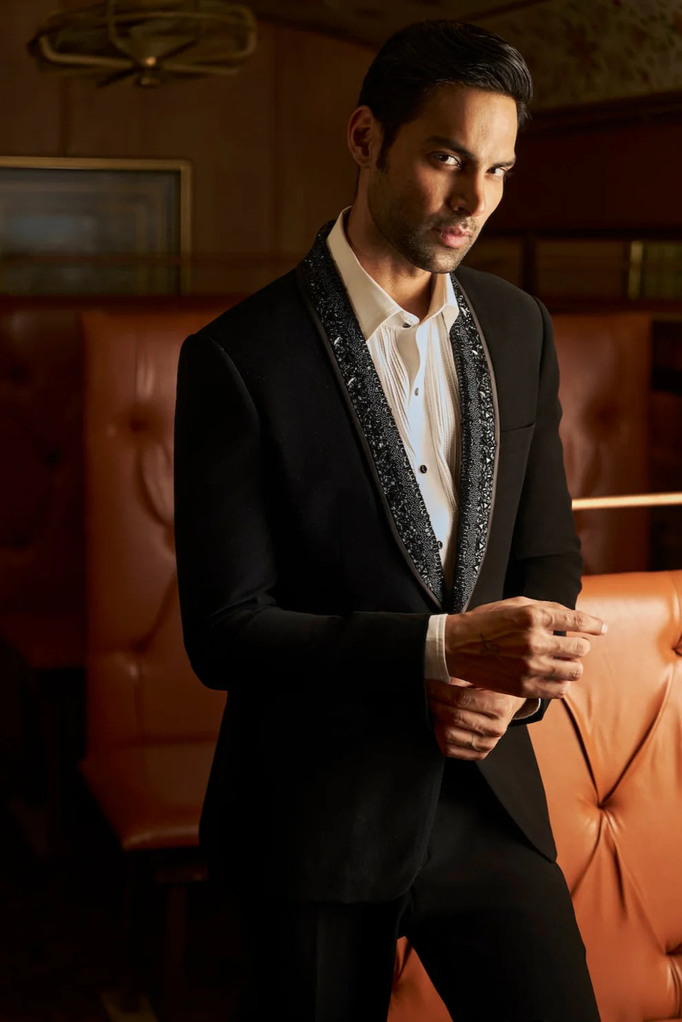 Seema Gujral - Black Tuxedo Set
