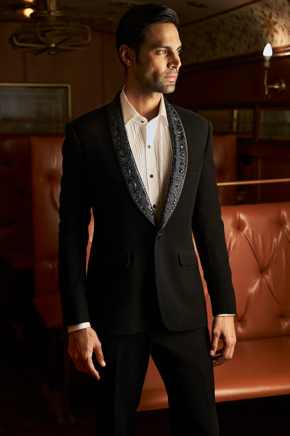 Seema Gujral - Black Tuxedo Set