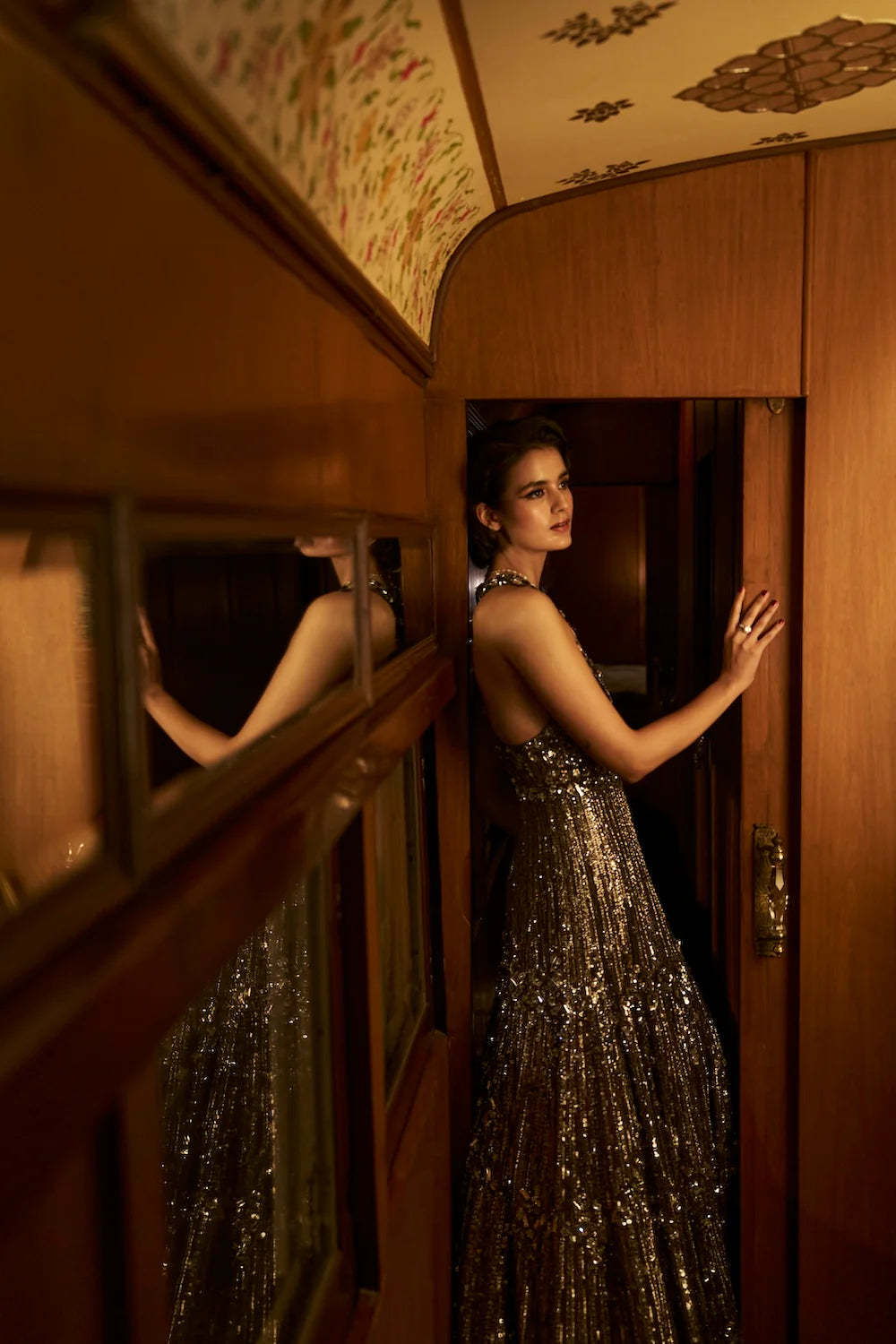 Seema Gujral - Gun Metal Sequin Gown