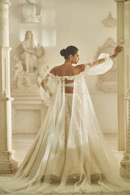 Seema Gujral - Multi-Coloured Three-Dimensional Lehnega Set