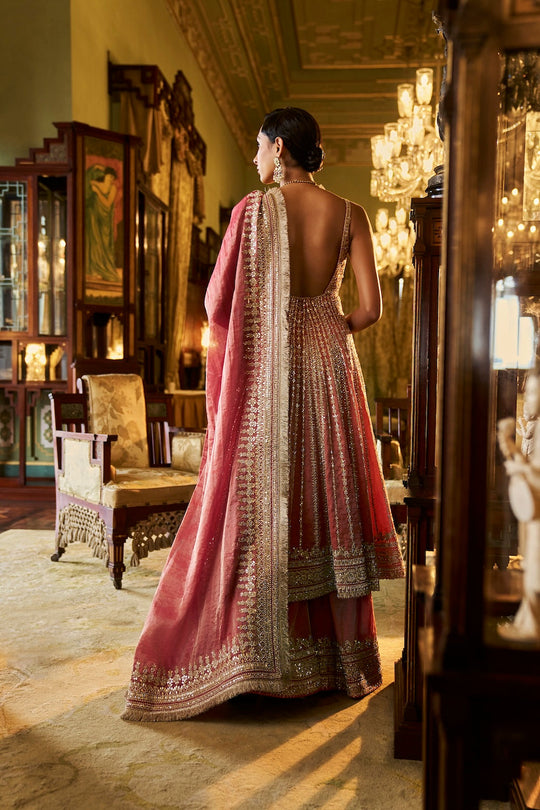 Seema Gujral - Burnt Orange Gota Patti Sharara Set