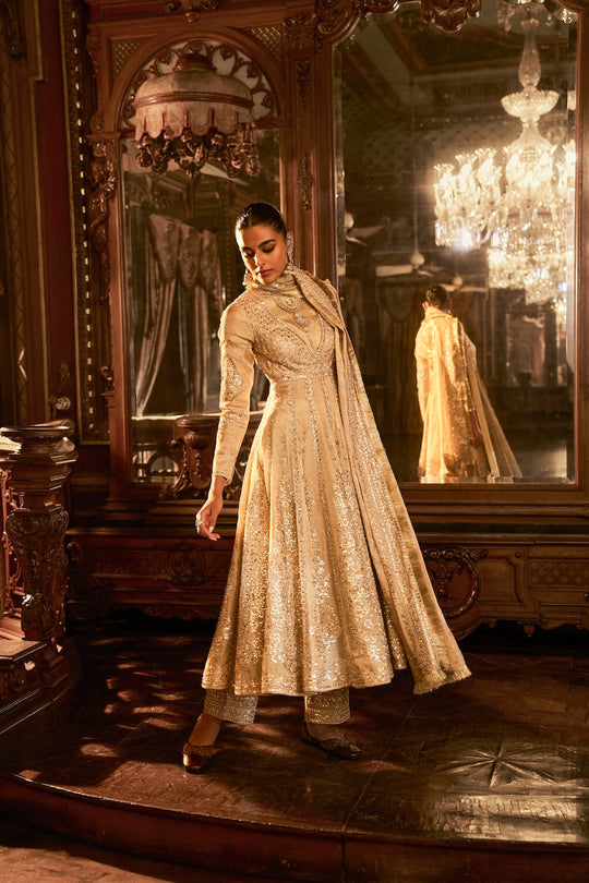 Seema Gujral - Sage Green Gota Patti Sharara Set