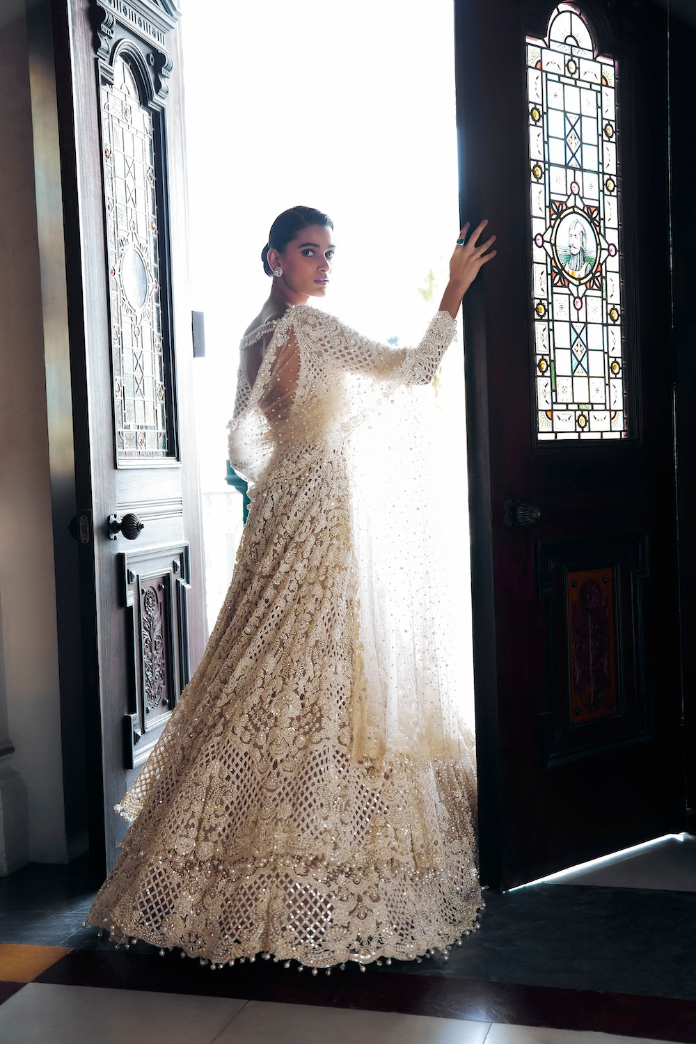 Seema Gujral - Pearl Jacket Lehenga Set