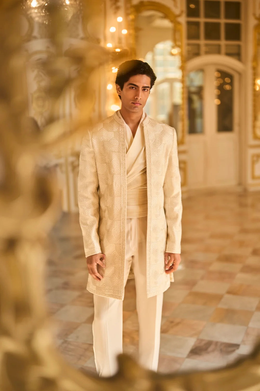 Seema Gujral - Ivory Sherwani Set