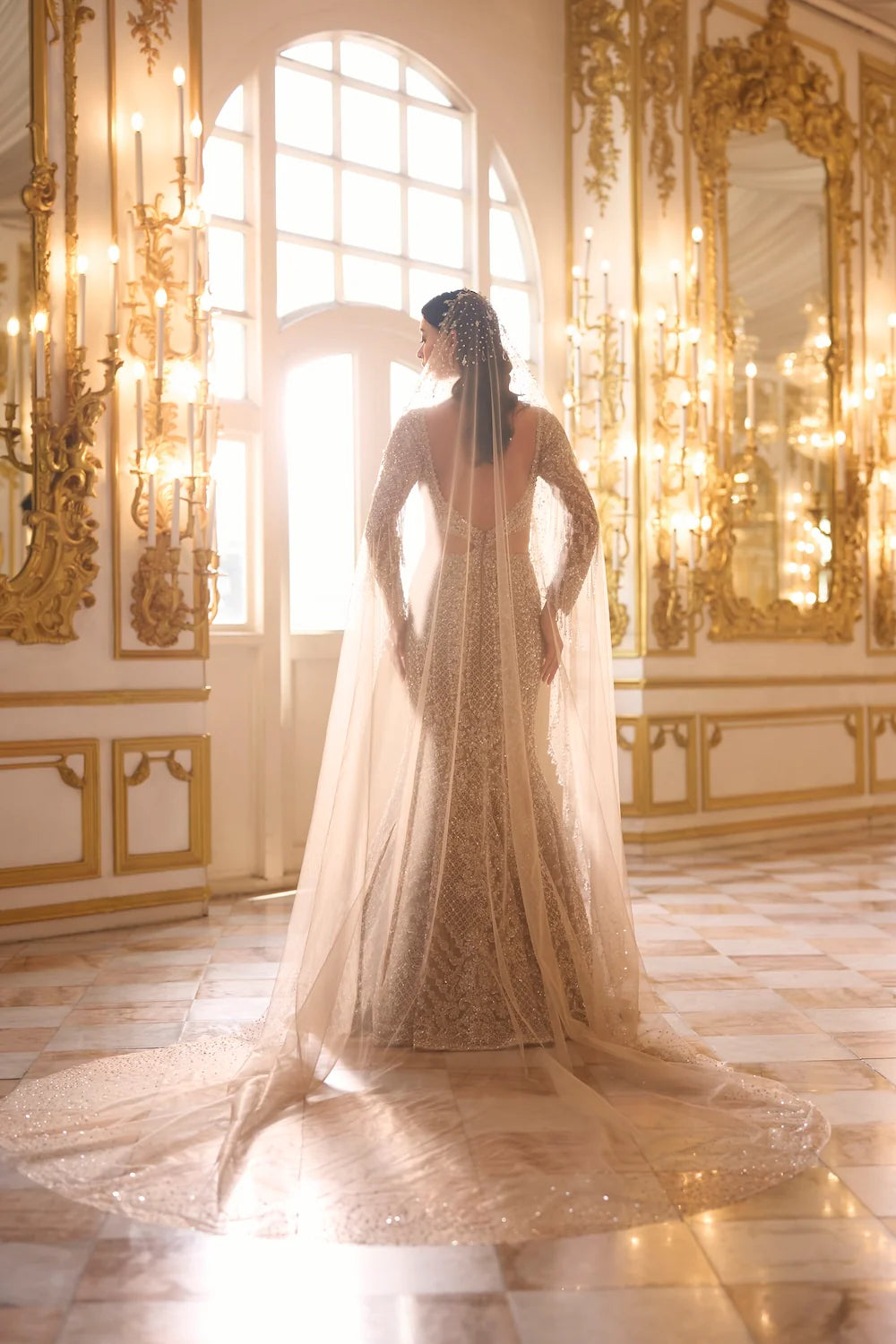 Seema Gujral - Champagne Sequin Gown