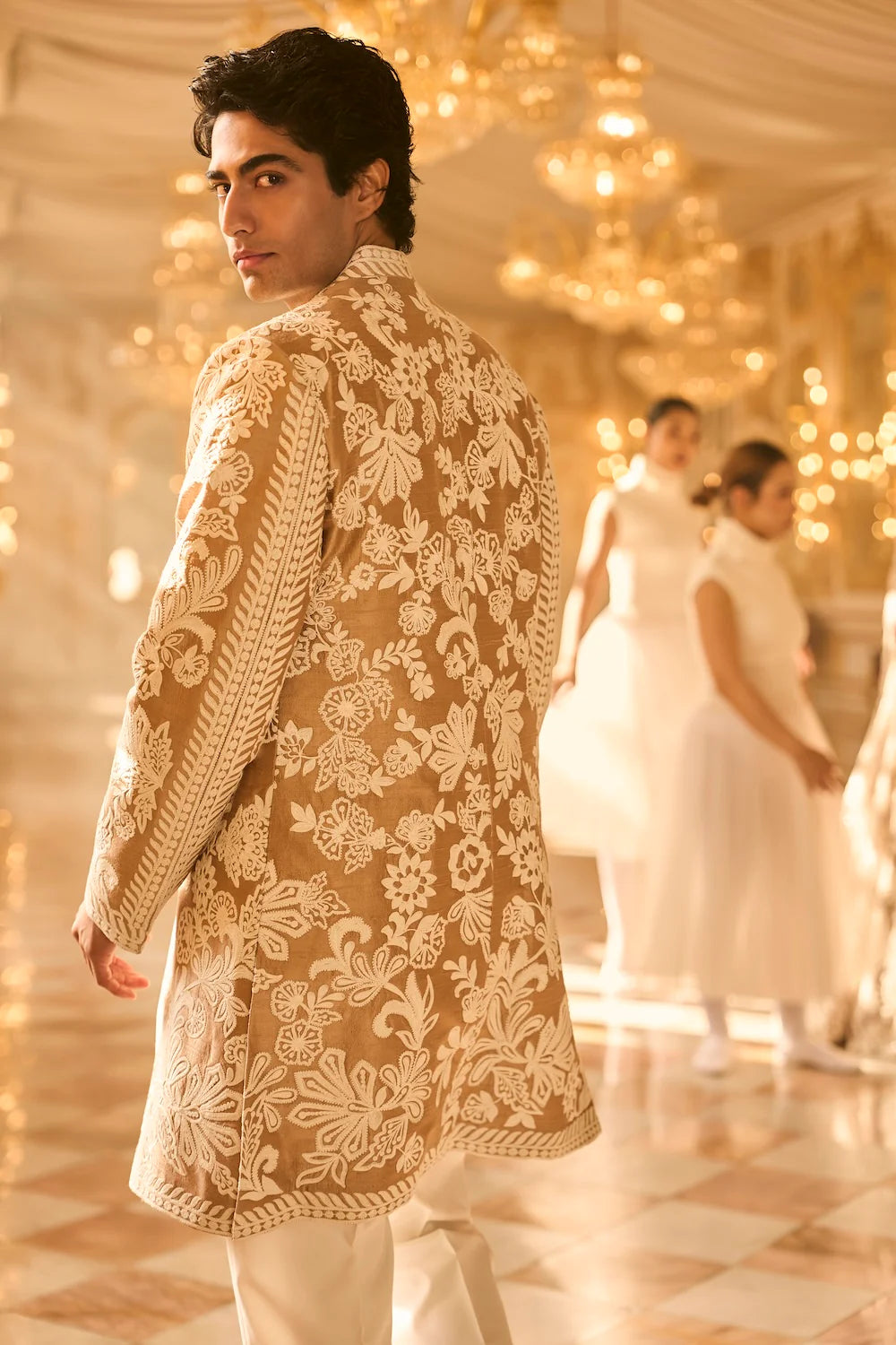 Seema Gujral - Nude Open Sherwani Set