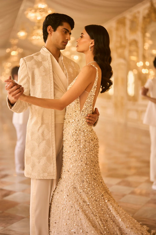 Seema Gujral - Ivory Sherwani Set