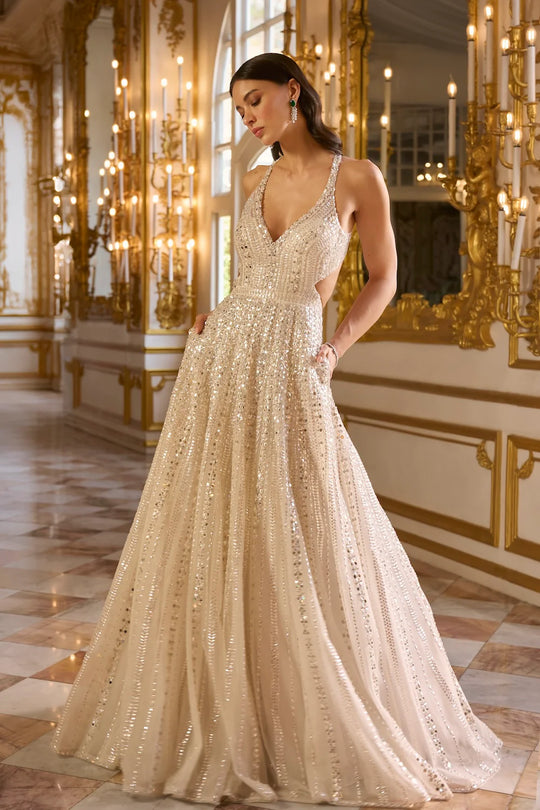 Seema Gujral - Ivory Sequin Gown