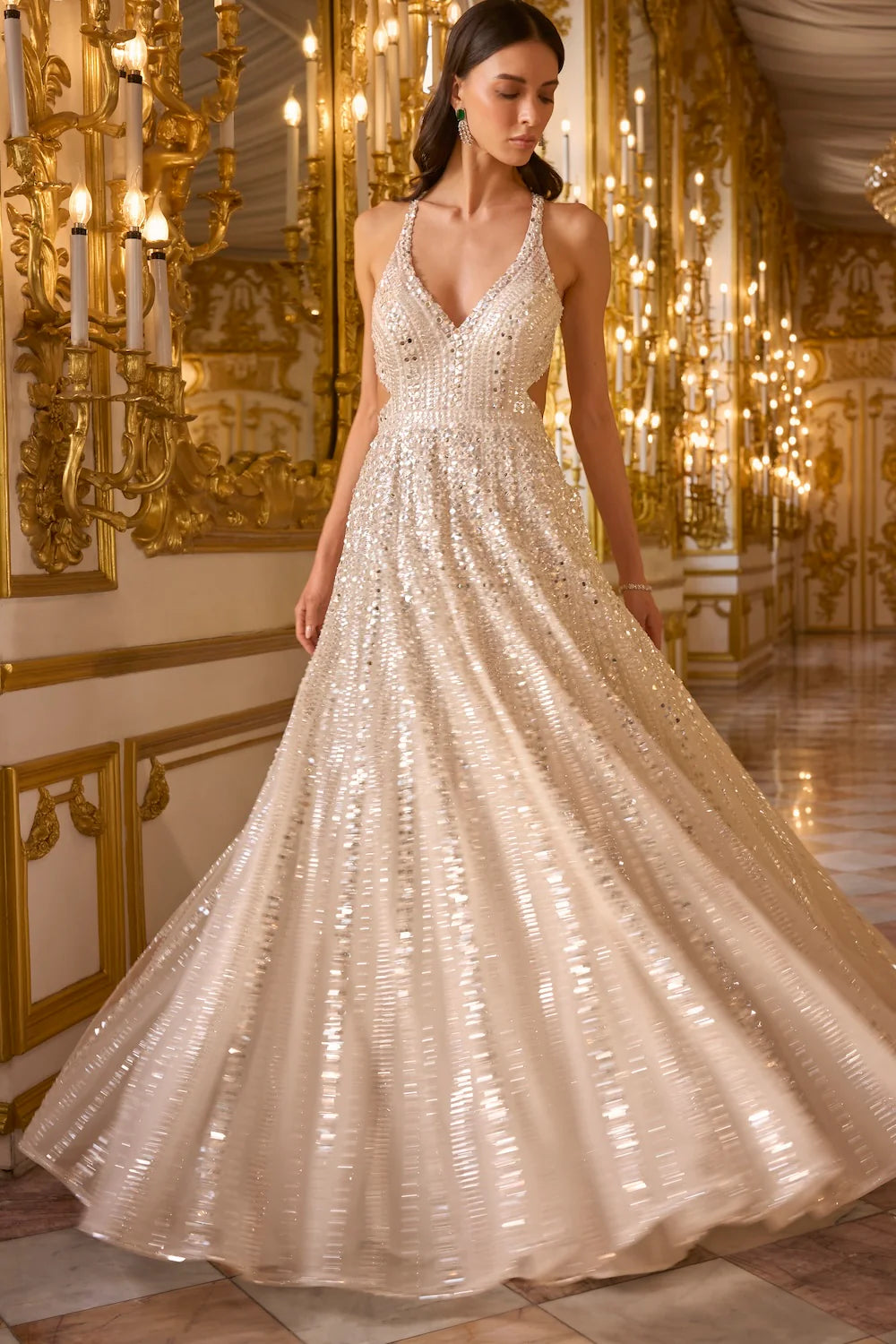 Seema Gujral - Ivory Sequin Gown