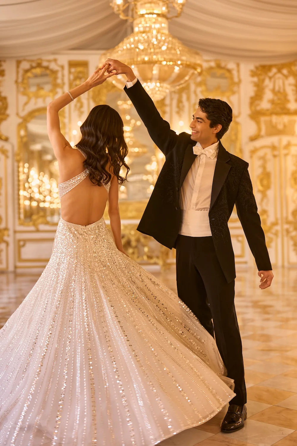 Seema Gujral - Ivory Sequin Gown