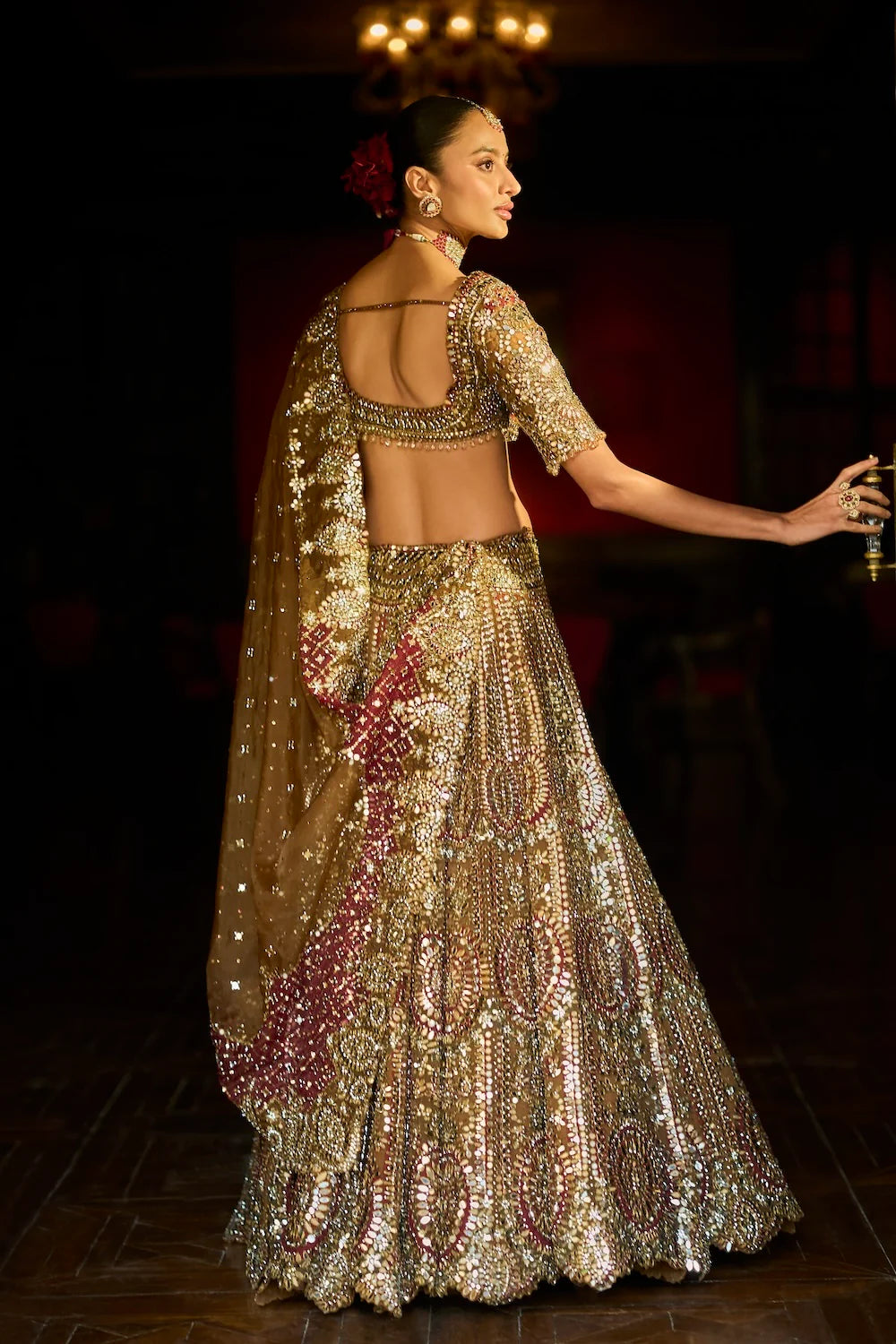 Seema Gujral - Applique Mirror Work Lehenga Set
