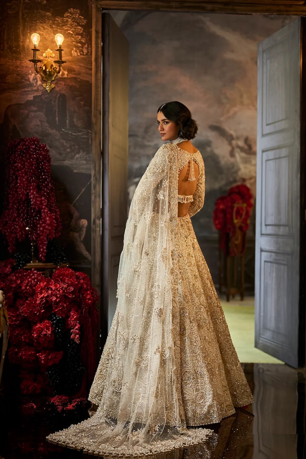 Seema Gujral - Ivory Sequin Lehenga Set