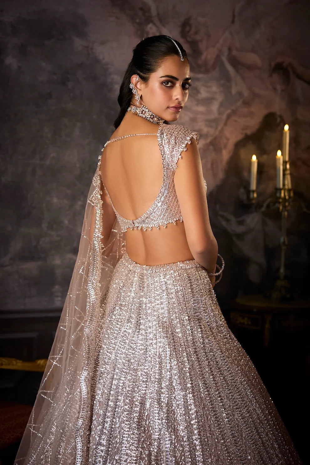 Seema Gujral - Dusty Mauve Lehenga Set