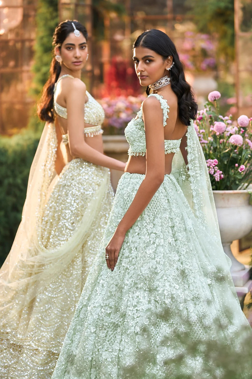 Seema Gujral - Lemon Yellow Sequin Lehenga Set