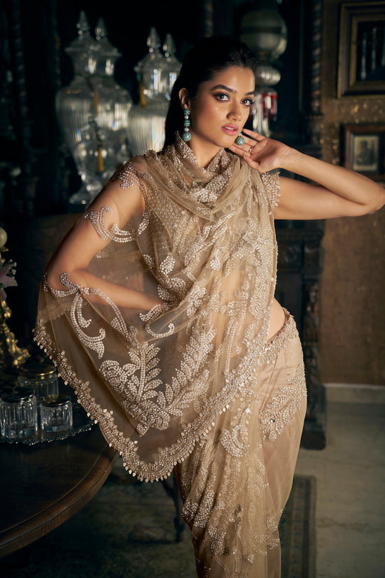 Seema Gujral - Slate Sequin Saree