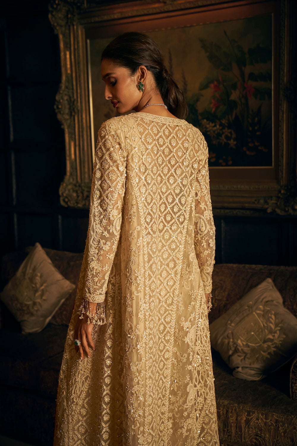 Seema Gujral - Nude Draped & Jacket Saree