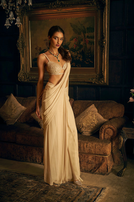 Seema Gujral - Nude Draped Saree