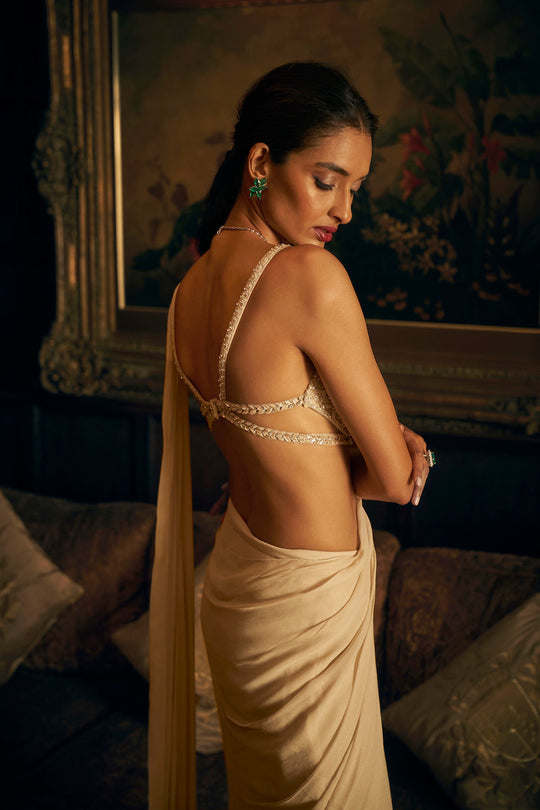 Seema Gujral - Nude Draped Saree