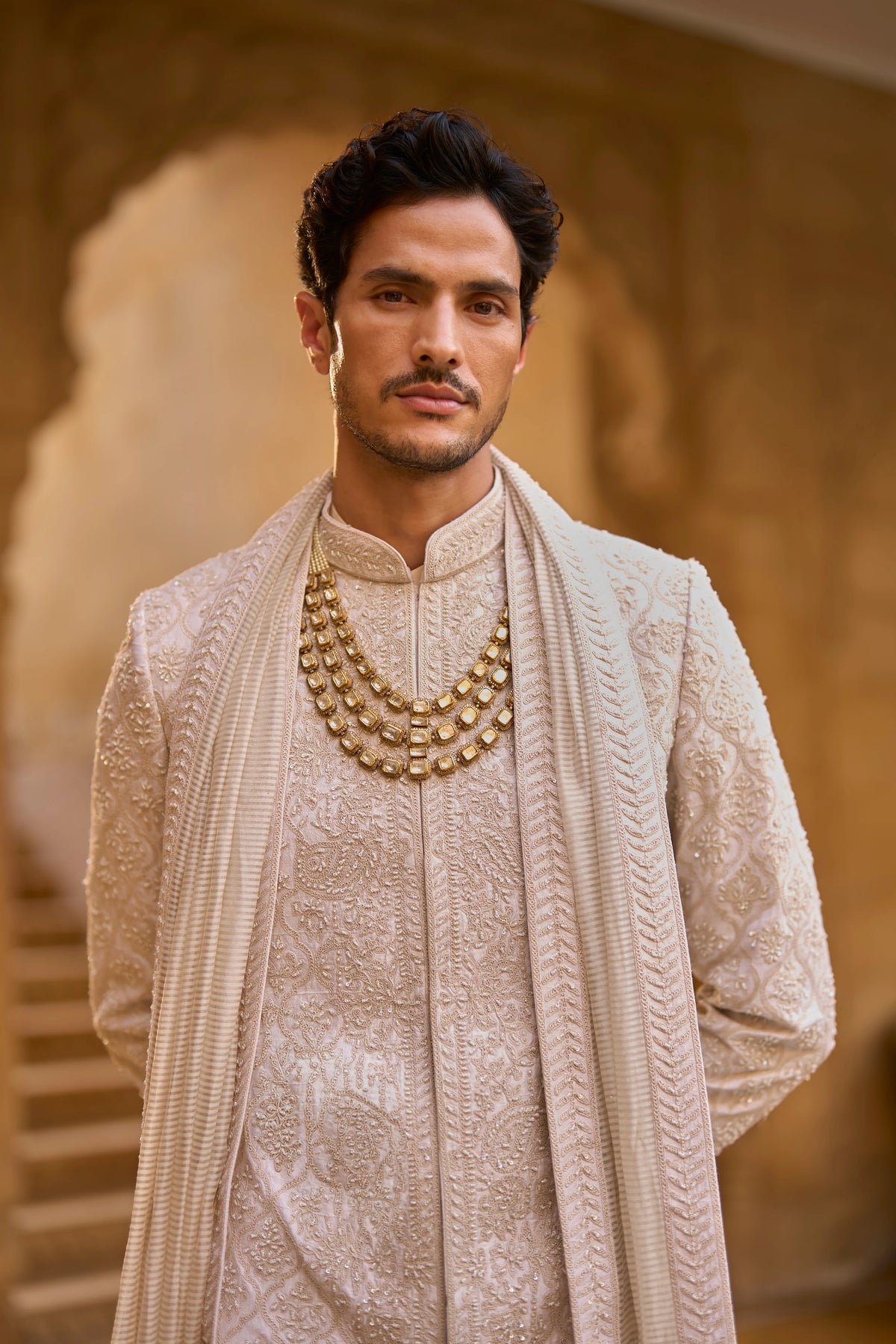 Seema Gujral - Ivory Abstract Sherwani Set
