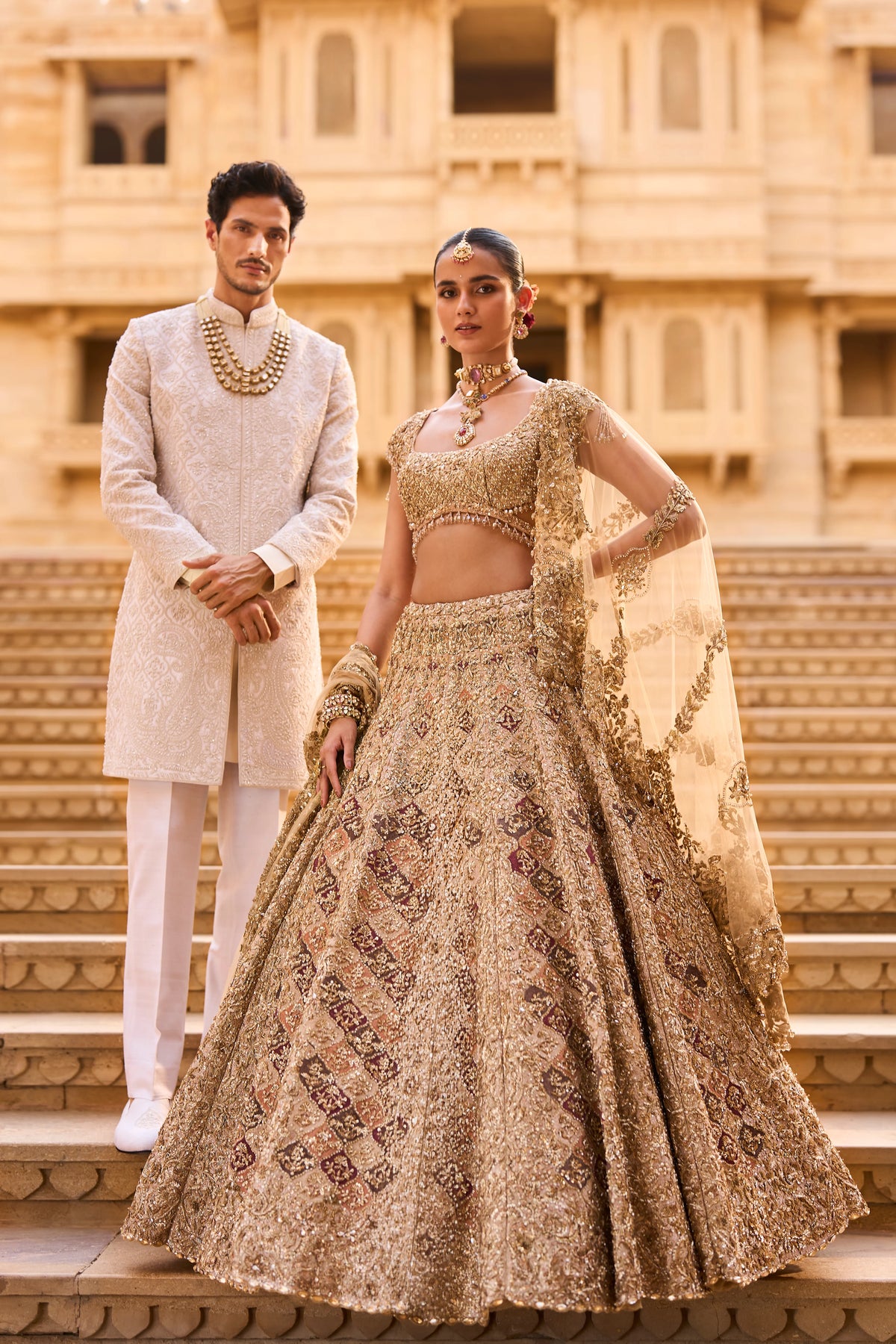 Seema Gujral - Ivory Abstract Sherwani Set