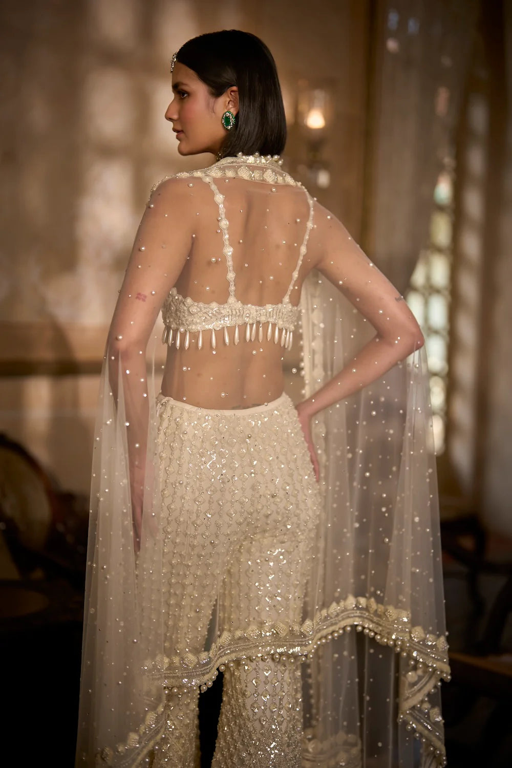 Seema Gujral - Cream Sharara - Pant Set