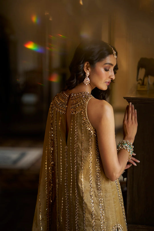 Seema Gujral - Antique Gold Pant Set