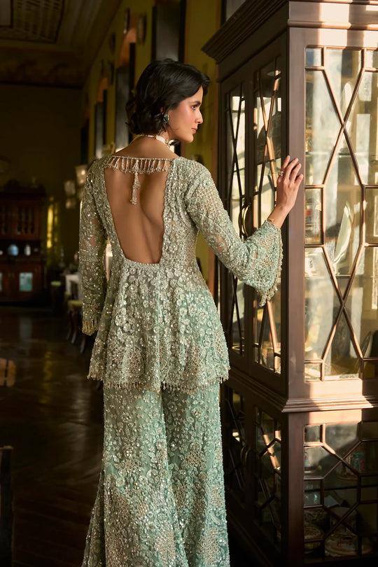 Seema Gujral - Sage Green Sharara Set