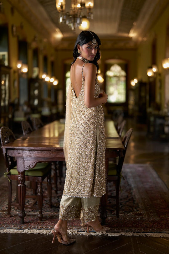 Seema Gujral - Sage Green Sequin Pant Set