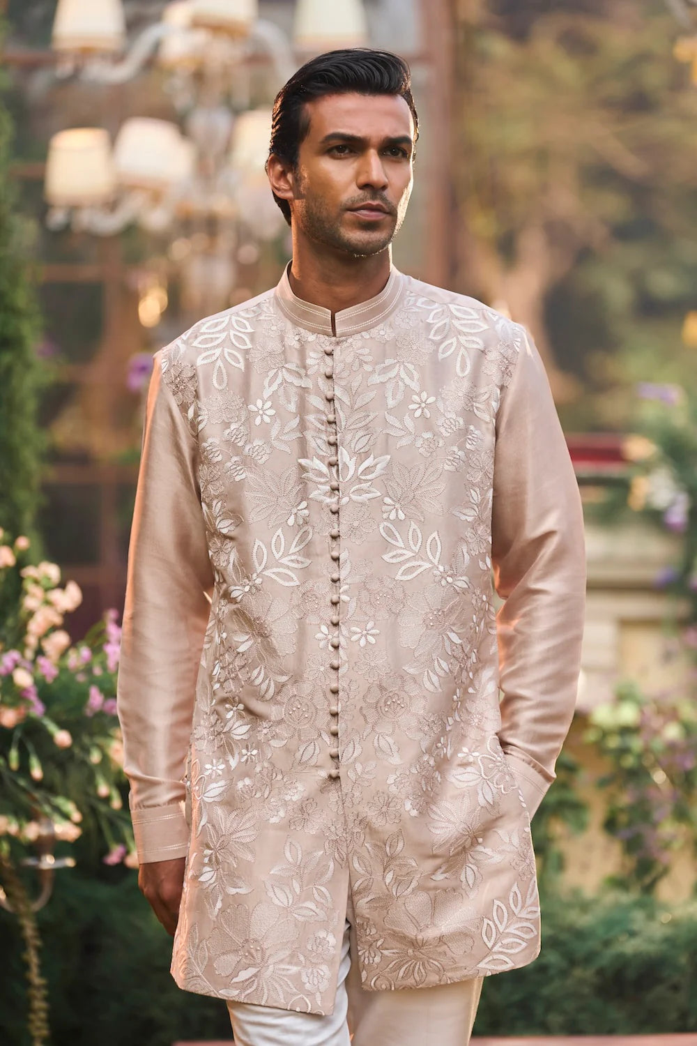 Seema Gujral - Nude Dori Sherwani Set