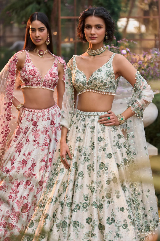 Seema Gujral - Ruby Floral Lehenga Set