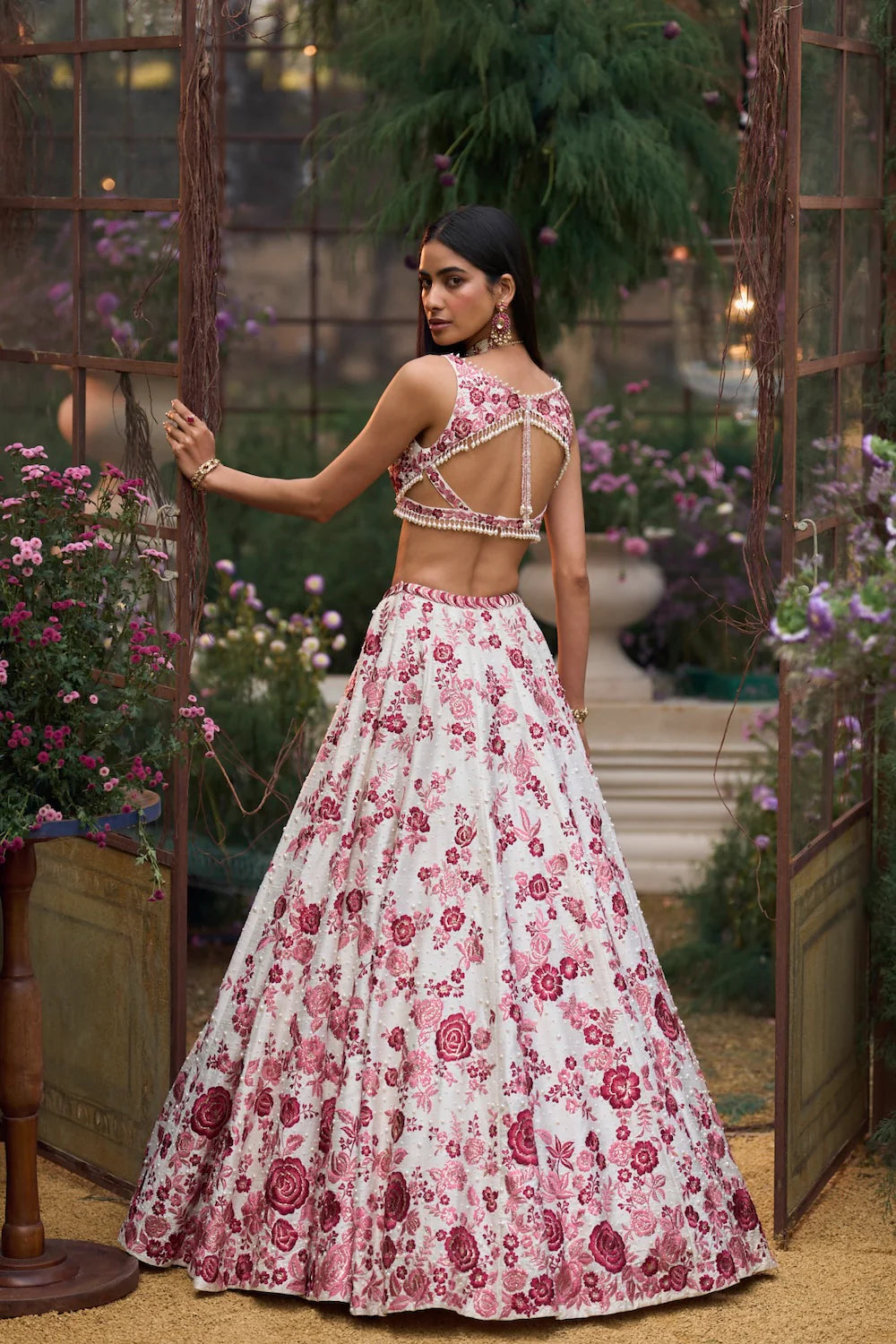 Seema Gujral - Ruby Floral Lehenga Set