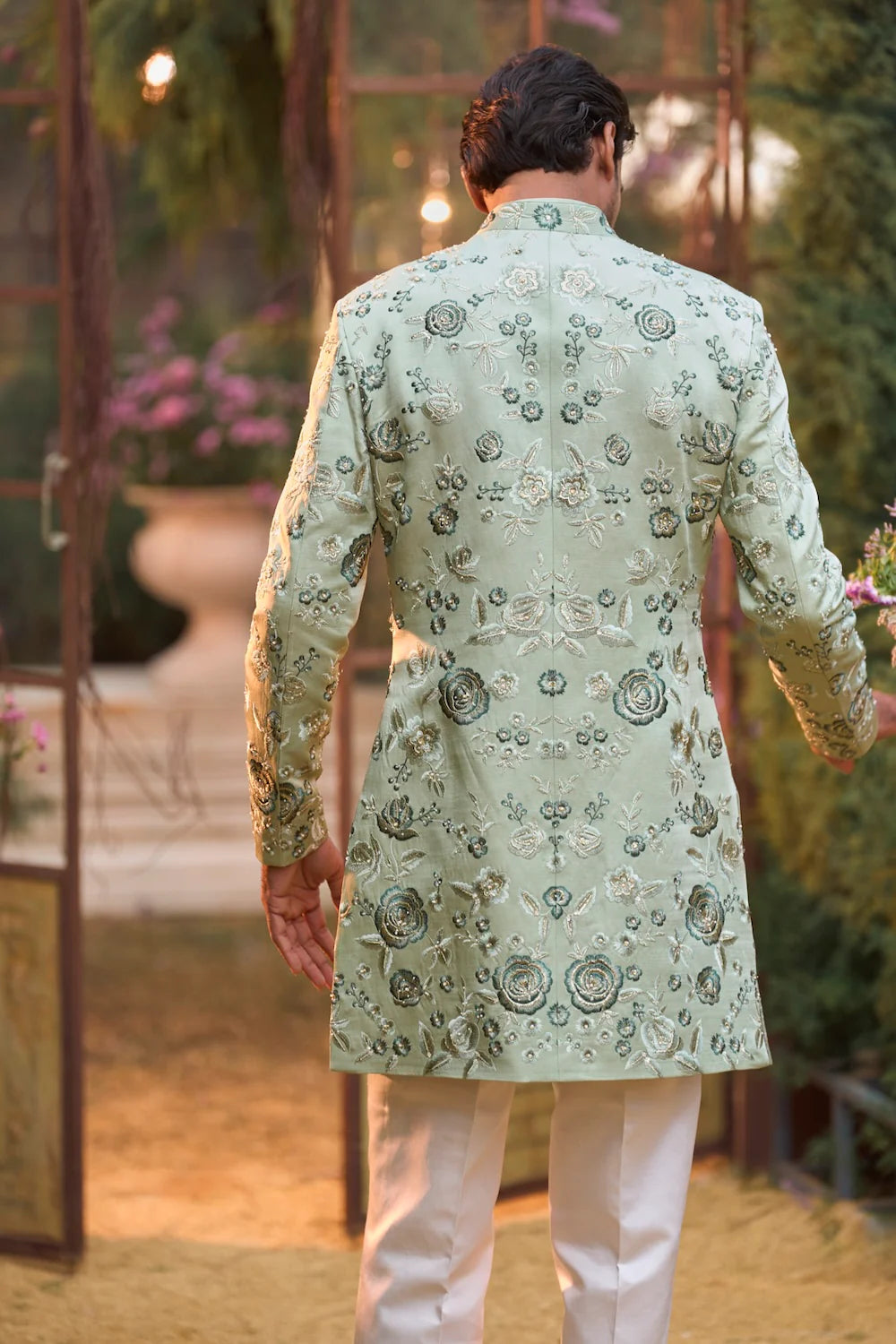 Seema Gujral - Emerald Sherwani Set