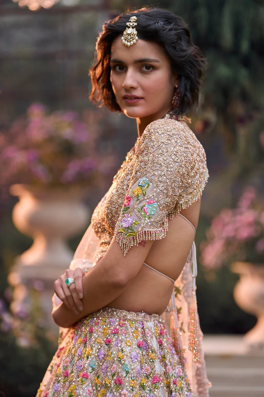 Seema Gujral - Multi-Coloured Floral Lehenga Set